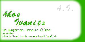 akos ivanits business card